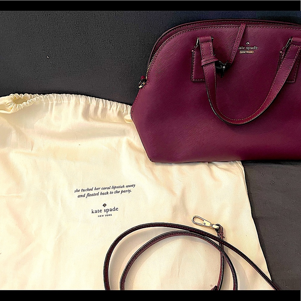 Kate Spade Maroon Satchel Purse - Women /Color: Purple /LIKE NEW ONLY USED ONCE